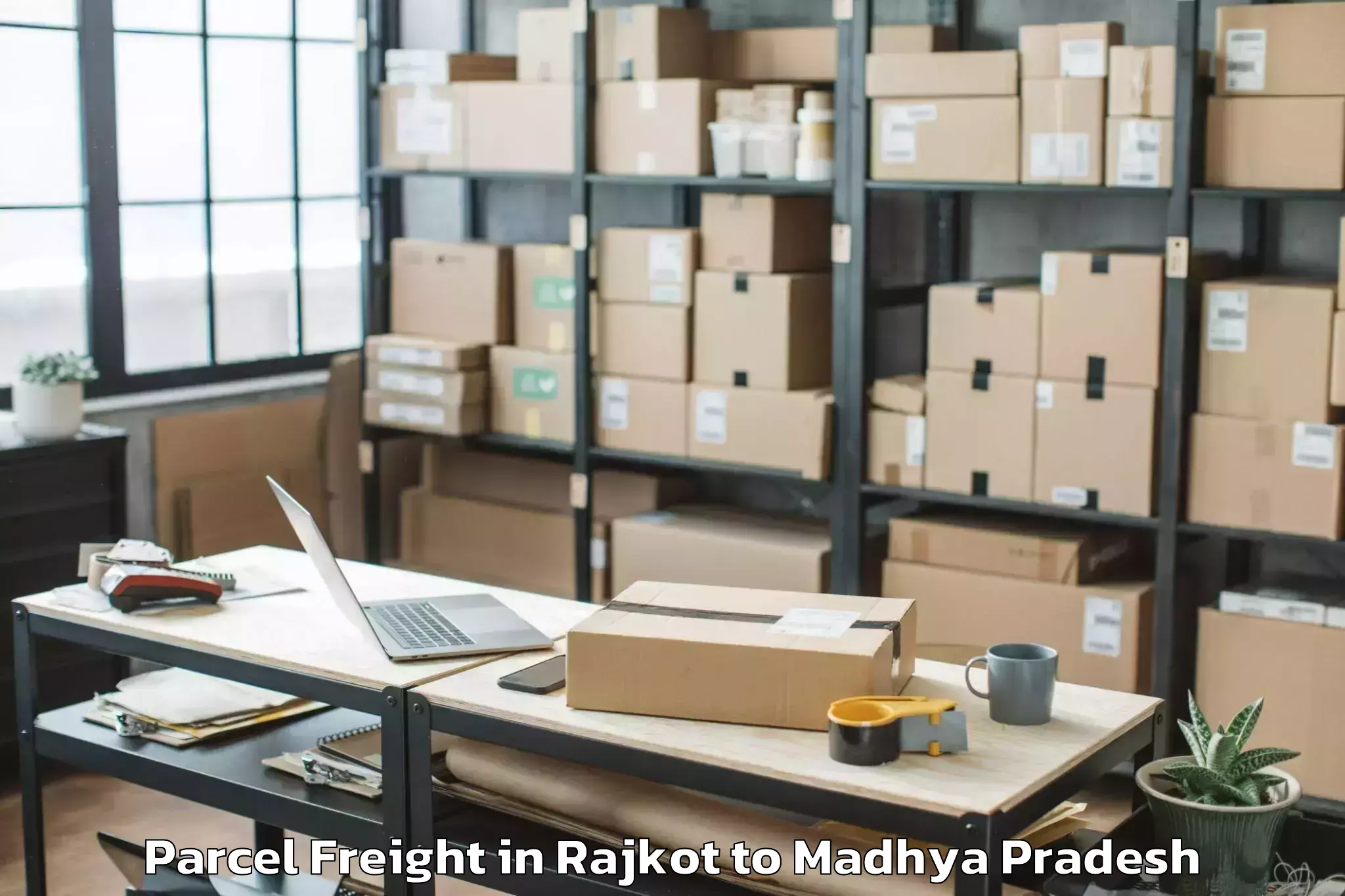 Leading Rajkot to Nasrullahganj Parcel Freight Provider